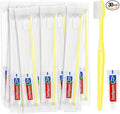 Yellow Disposable Toothbrushes with Toothpaste - Pack of 30,Individually Wrapped Single Use Travel Toothbrushes Kit Bulk for Homeless,Guests,Hotel,Dentist