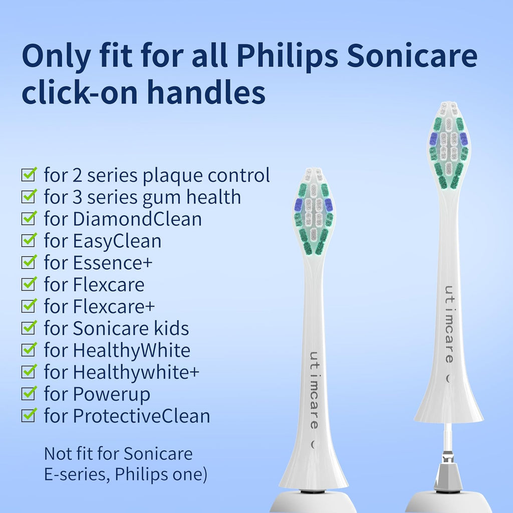 Replacement Toothbrush Heads Compatible with Philips Sonicare Electric Toothbrushes, Electric Brush Head Refills Fit for Philips Sonic Care snap-on Handles, 10Pack