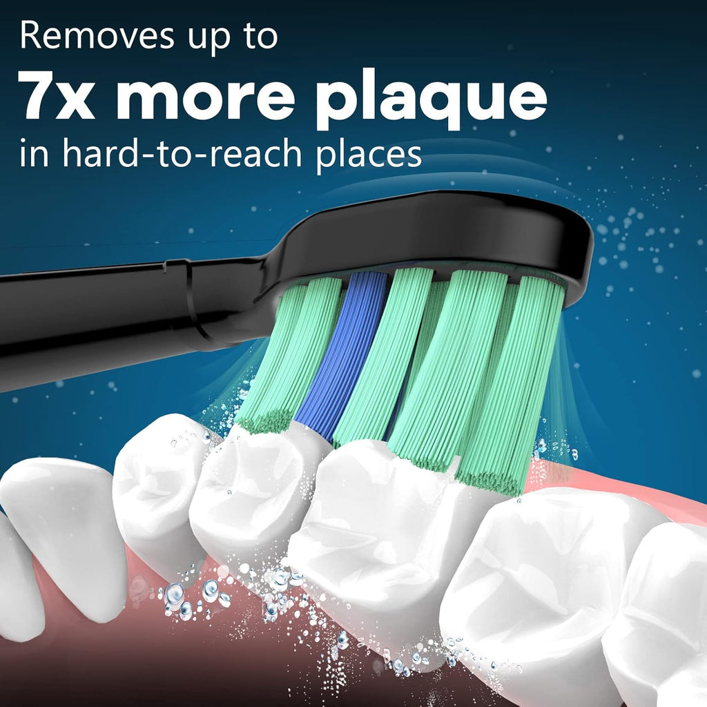 Toptheway Replacement Toothbrush Heads Compatible with Philips Sonicare Protectiveclean Dailyclean Plaque Control Electric Toothbrush 4100 5100 5300 C2 W2 G2 Black, 10 Pack