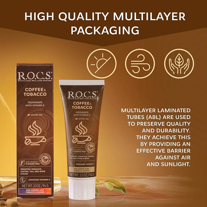 R.O.C.S. Toothpaste - Plaque Removing Paste for Smokers and Coffee Lovers