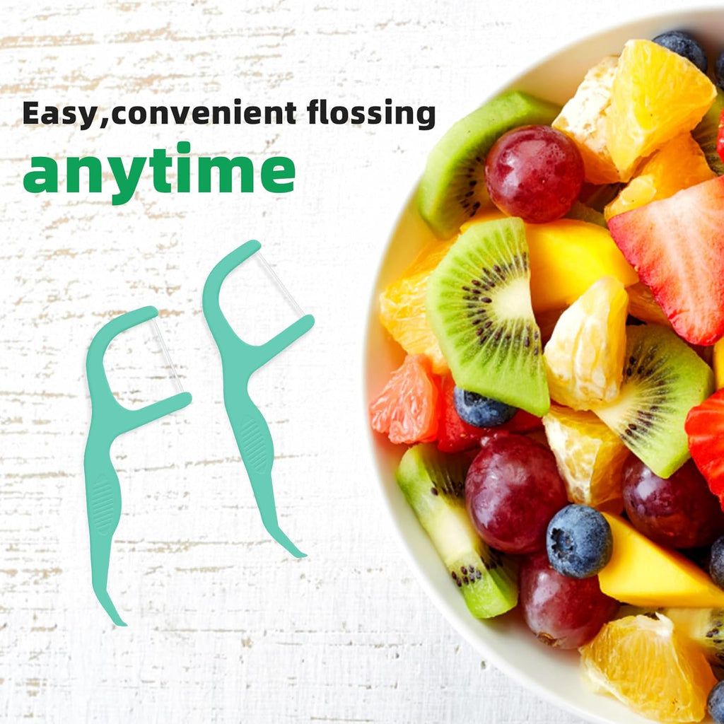 RAZOKO Dental Floss Picks | Toothpick, Shred-Resistant Floss, Easy Grip Handle, Fresh Mint Flavor, 400 Count (Pack of 2)