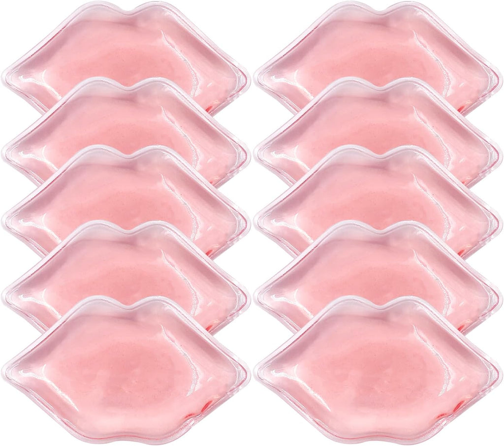 (10 PCS) Lip Ice Pack ，Ice Compress After Lip ice Treatment, Reusable ice pad for Cosmetic, Lip Shape ice Pack to Relieve Pain and Relax Lips, Anti-Aging Lip Care ice Pack to Reduce Lip Swelling