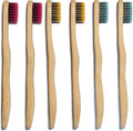 Children Bamboo Toothbrushes for 3 y+ Tots, BPA Free Bristles, Medium Soft, 6 PCS Bamboo Toothbrush for Dental Hygiene, Compostable and Sustainable, Ergonomic Wave-Shaped Handle