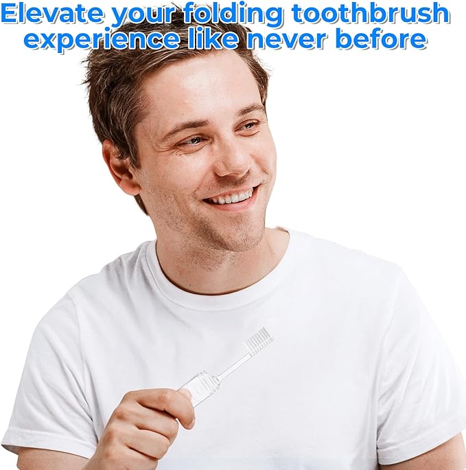 8 Pieces Travel Toothbrush Set, Mini Soft Portable Toothbrushes, Folding Traveling Tooth Brush with Case, Small Individually Wrapped Toothbrushes for Home Camping Hiking