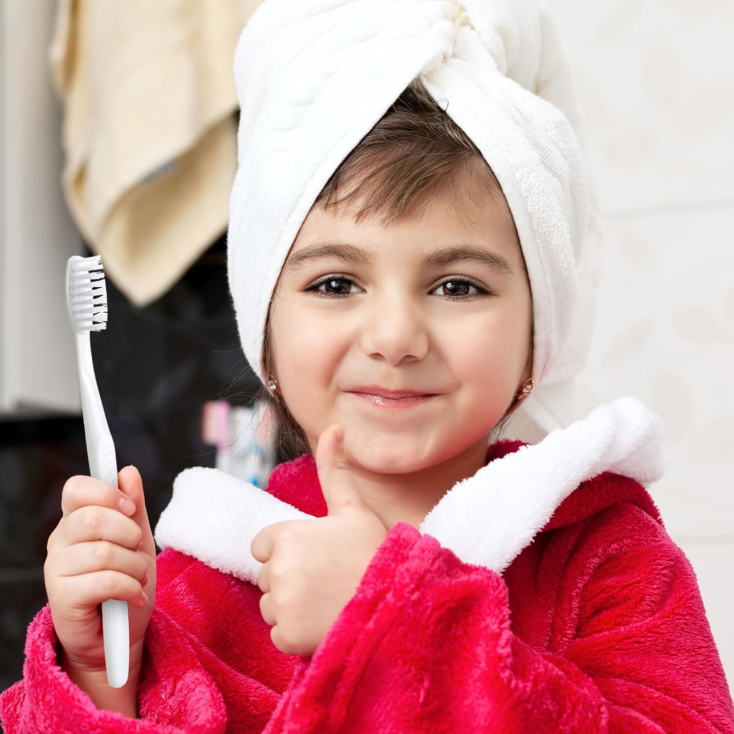 Tessco 1000 Pcs Disposable Toothbrushes Bulk Individually Wrapped Manual Soft Bristle Travel Toothbrushes Single Use Toothbrush for Homeless Hotel Toiletries Camping Office(White)