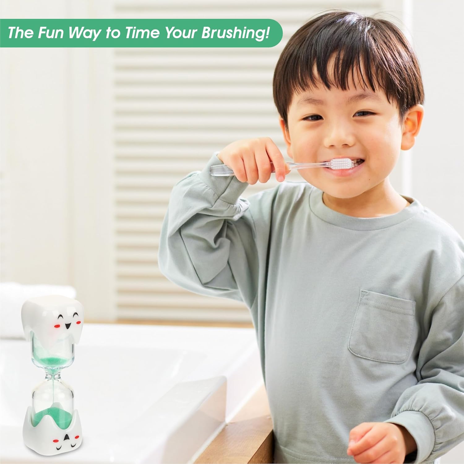 2 Minute Toothbrush Sand Timer for Kids - Single Large Pack Smiley Hour Glass