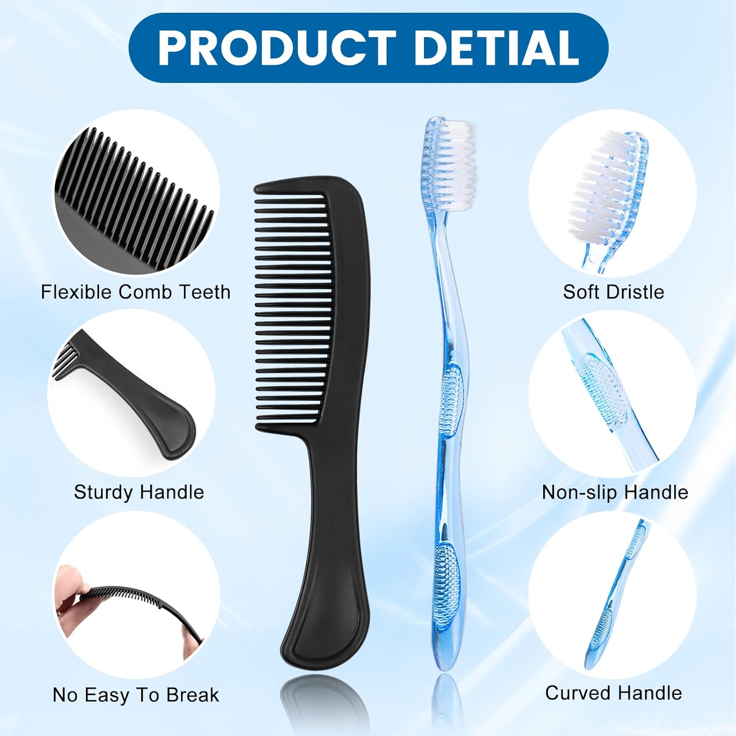 25 Sets Personal Hygiene Kit, Disposable Toothbrushes with Toothpaste Floss Comb Soap and Cover, Toiletry Kits Homeless Bulk for Women,Men,Travel