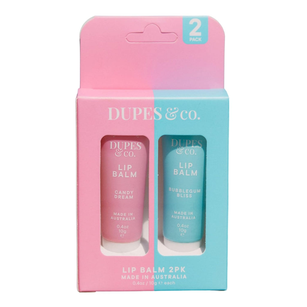 Dupes & CO. Lip Balm 2-Pack Candy Dream & Bubblegum Bliss – Hydrating, Moisturizing, Vegan, Cruelty-Free, Sweet Fruity Flavored Duo for Soft, Nourished Lips – 2 x 0.4 oz