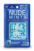 NUDE MINTS | Dual Action Liquid Capsules | Mouth Watering Mint - Lasts 3X Longer - 3X Stronger - Extreme Bad Breath Treatment For Adults - Sugar Free, 0 Calorie - Peppermint - 5 Pack - 150 Capsules