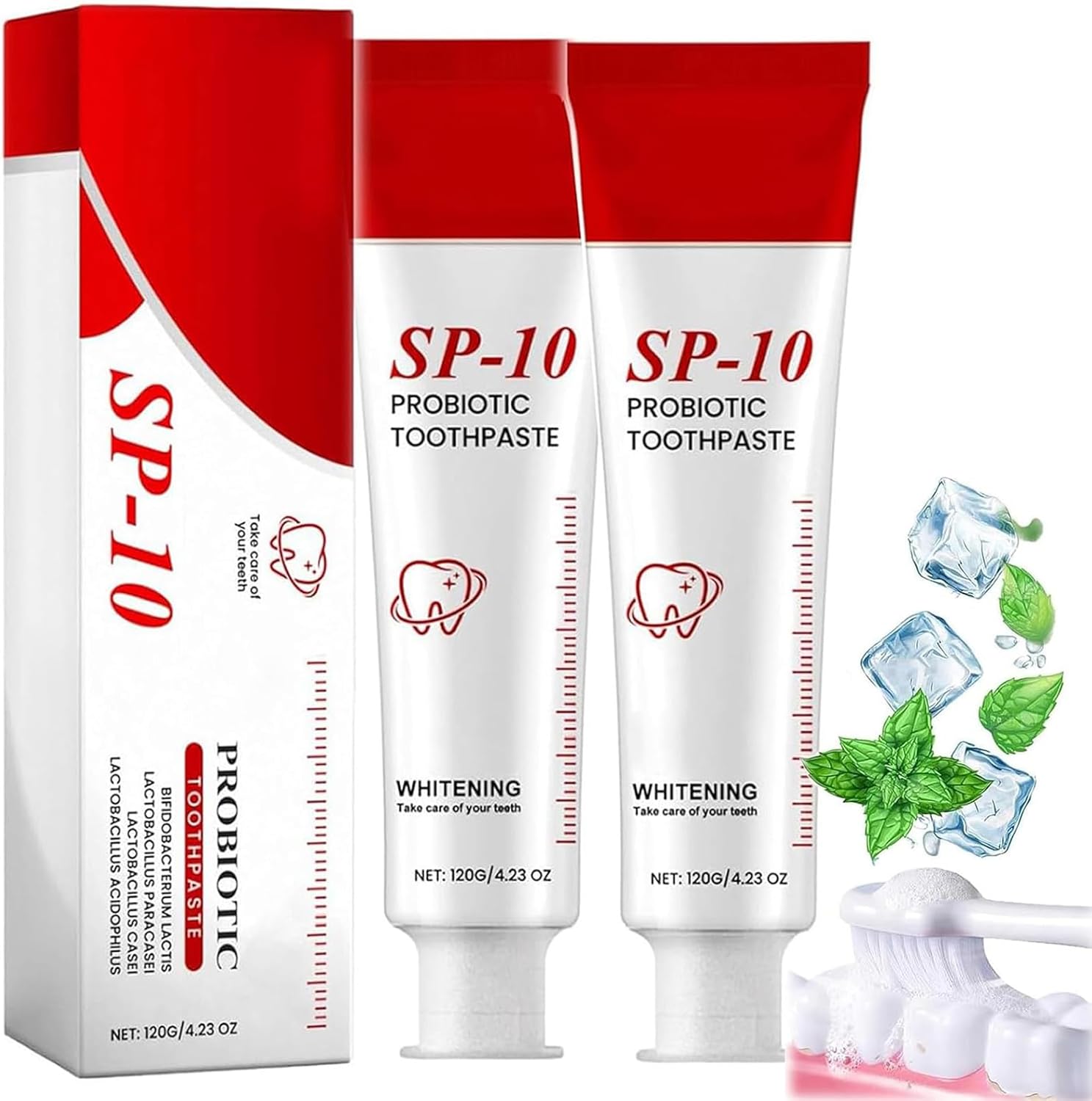 2 Pcs SP10 Probiotic Toothpaste - Whitening Toothpaste, Fresh Breath Formula，Stain Removal，Deep Cleaning Care