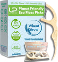 Plant Based Floss Picks(220pcs) with Travel Case- Planet-Friendly Thin Single Thread Dental Picks, Shred-Resistant- Easy Glide for Plaque Removal & Gentle on Gum -Oral Care for Adults & Kids