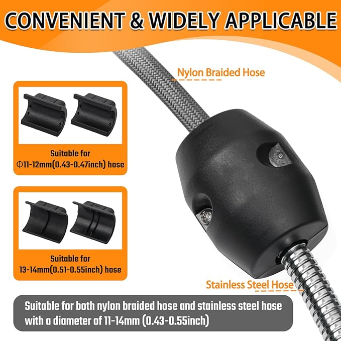 14.8oz(0.92lb) Pull Down Faucet Hose Weight Ball, Kitchen Sink Pull Out Sprayer Hose Gravity Ball Replacement Part, Universal Bathroom Basin Sink Stainless Steel & Braided Hose