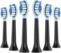 Replacement Toothbrush Heads for Philips Sonicare Electric Toothbrush, 2-in-1 Tongue Cleaner, 6 Pack, Ice Blue, Black, Suitable for Philips Sonicare Heads, C2, C1, C3, W1, W2, W3, G1, G2, G3