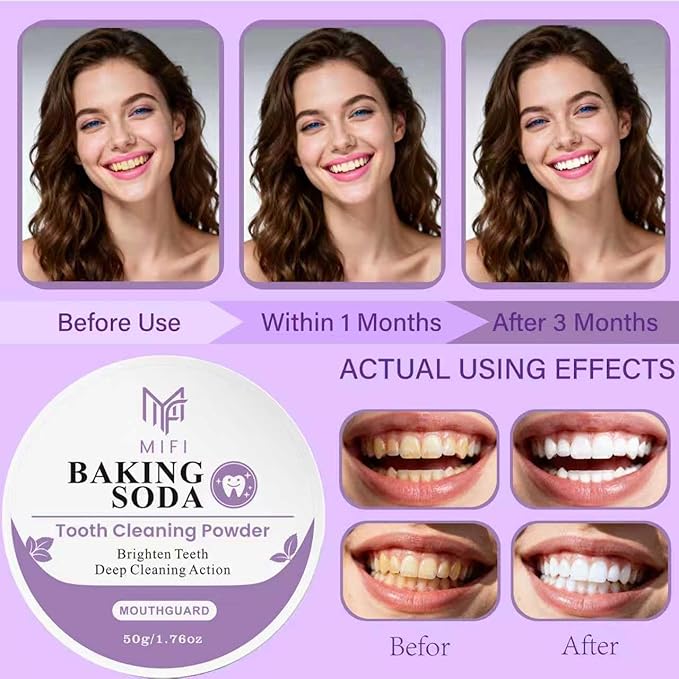 PEGO Adult Tooth Powder, Stain Remover for Teeth - Deep Cleaning Formula, Gentle & Non-Irritating, Effective Plaque Removal, Fresh Breath, Daily Oral Care for Adults (Baking Soda)