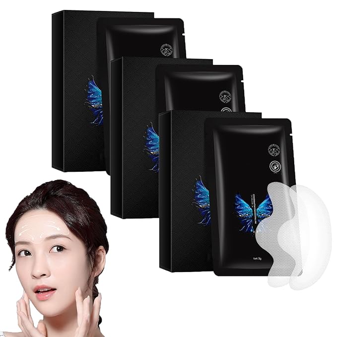 3 Box Face Nutrition Wrinkle Removal Lift Sticker - Microcrystalline Nasolabial Folds Removal Mask Laugh Line Lifting Mask Nasolabial Fold Stickers Facial Wrinkle Patches (Forehead Care)