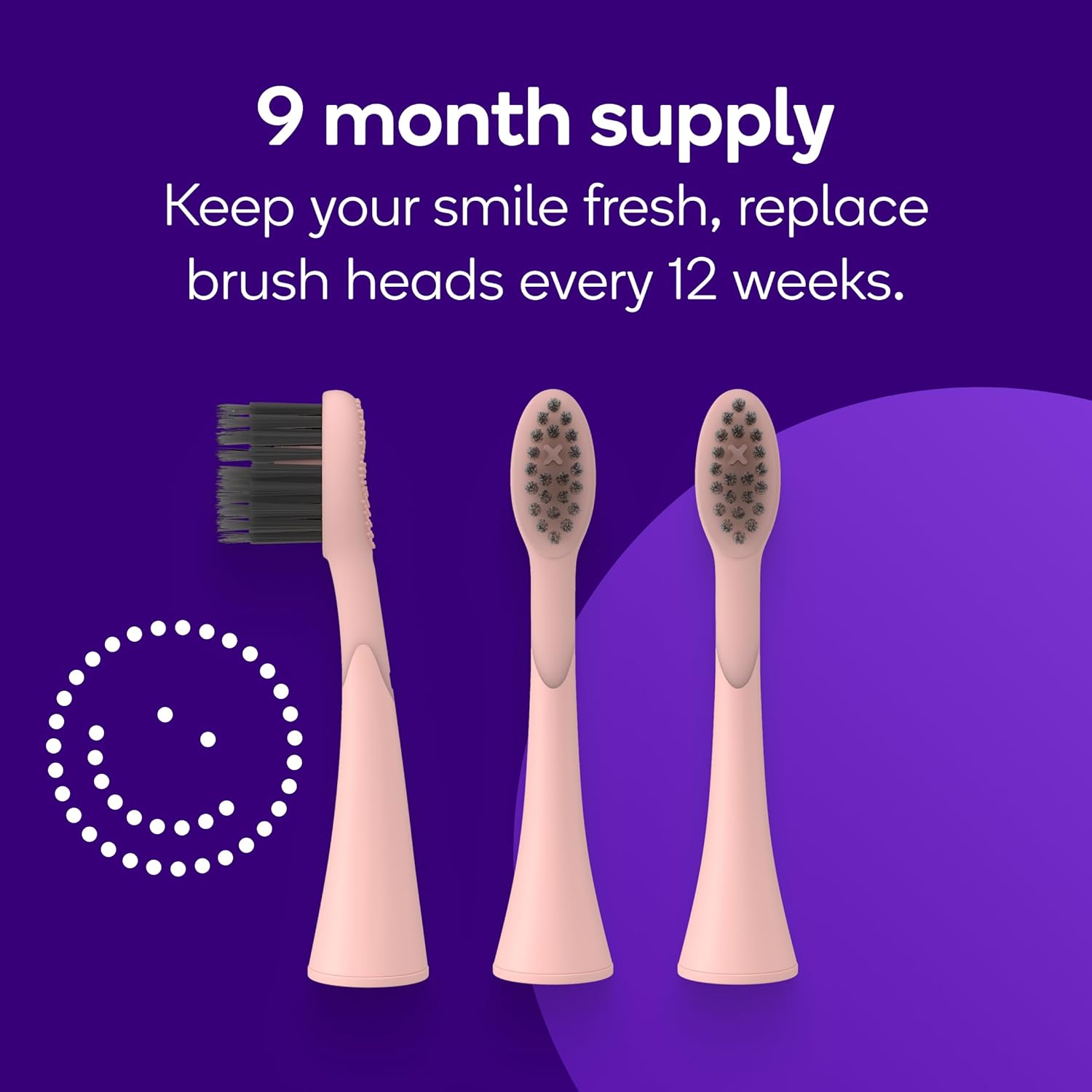 BURST Genuine Replacement Heads for Original Sonic Electric Toothbrush (Rose Gold/3 Pack) | Ultra Soft Bristles for a Deep Clean | Stain & Plaque Removal