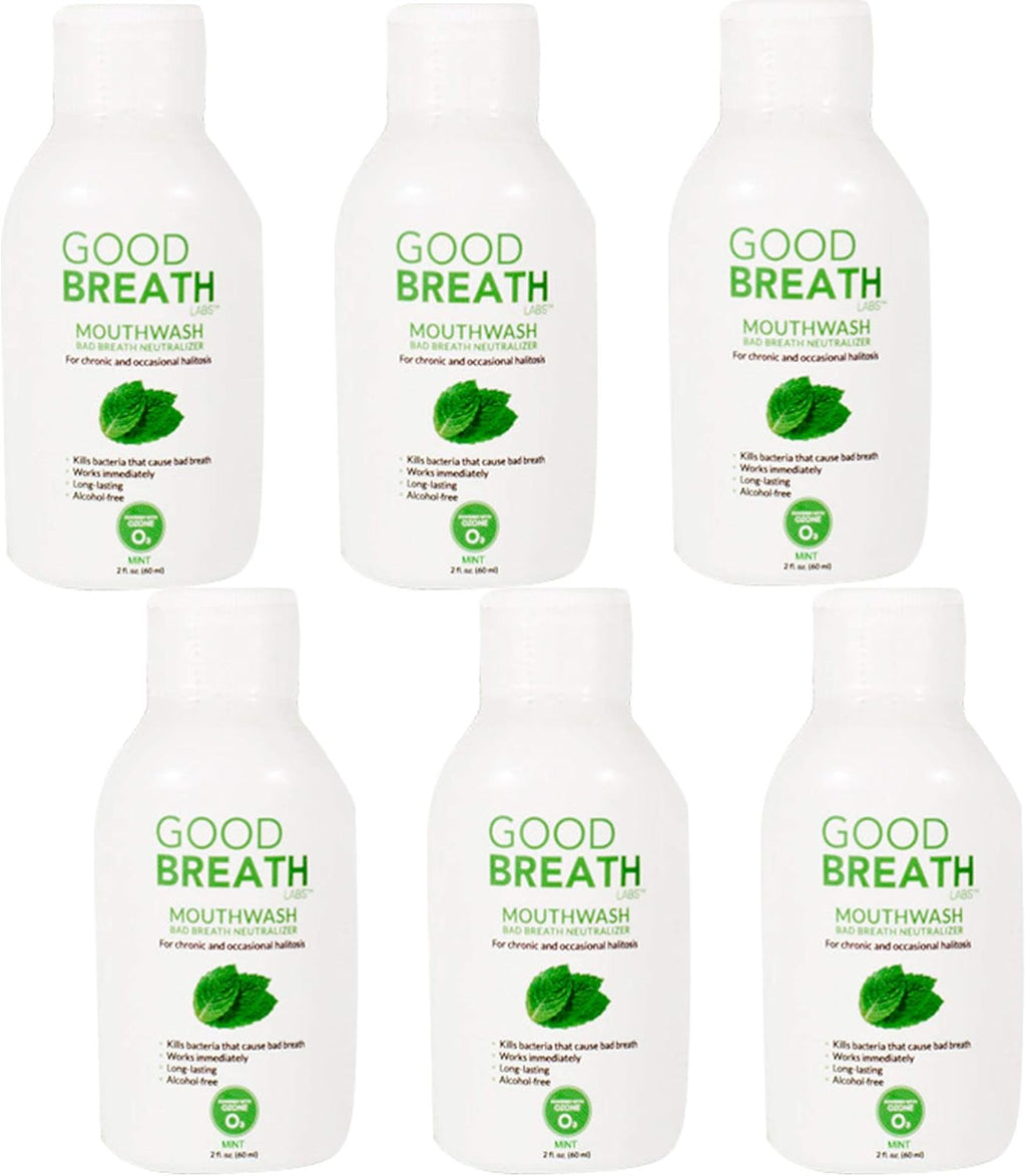 Goodbreath Mouthwash - Mint Mouth Rinse for Chronic Halitosis - New Ozone Technology Oral Rinse - Halitosis Treatment & Bad Breath Neutralizer - Mouthwash for Gum Diseases - Alcohol-free | 6 Pack,2 Oz