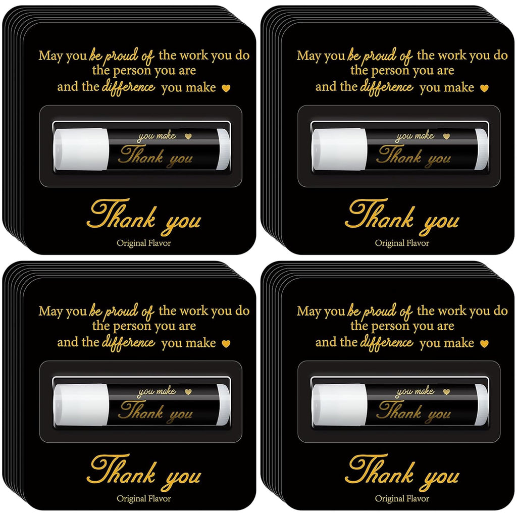 30 Pack Christmas Employee Appreciation Gift Lip Balms Bulk Staff Teacher Team Volunteer Thank You Gift Thanksgiving Christmas Appreciation Party Favor for Women Men(Cool,Black Gold)
