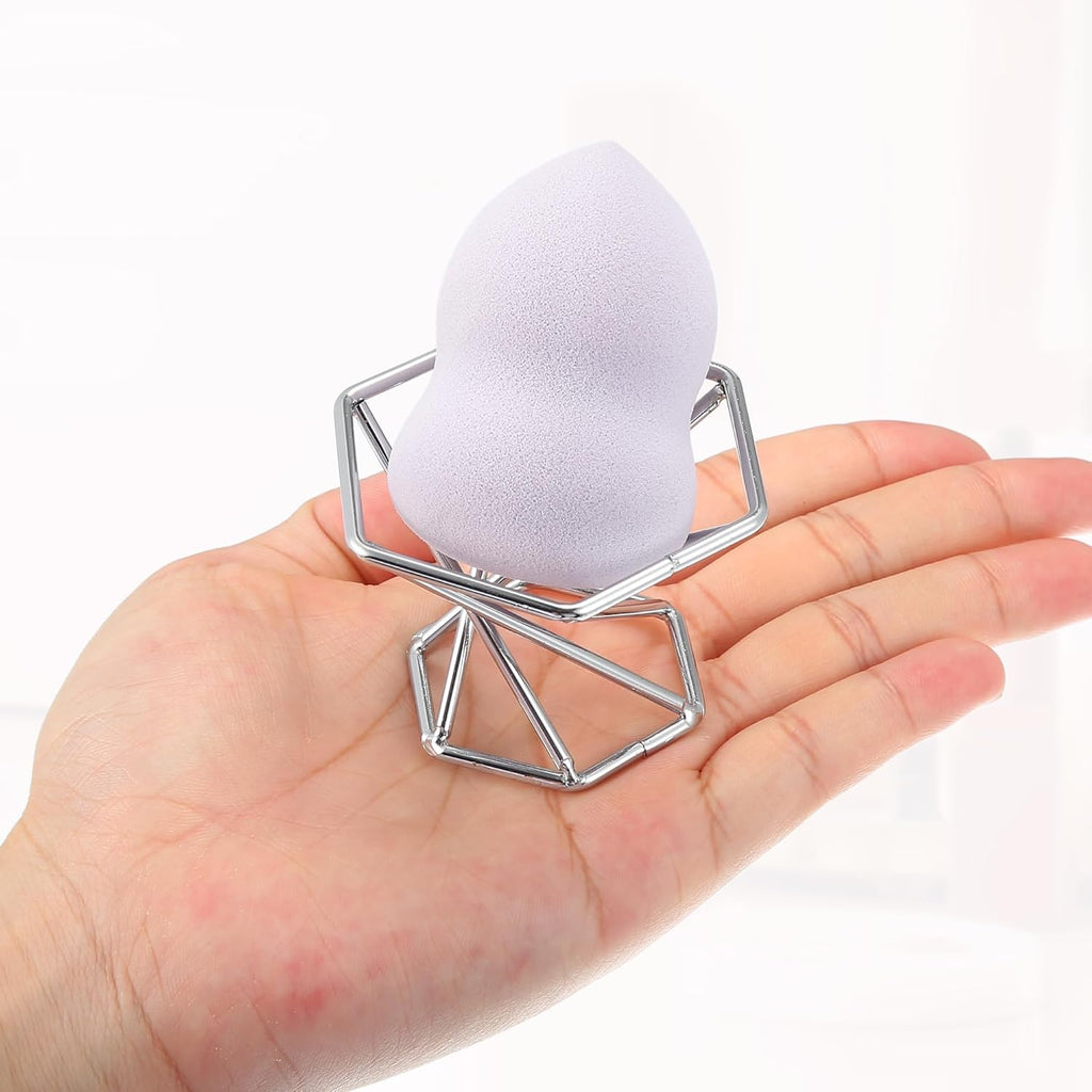 VOCOSTE Makeup Sponge Holder, Beauty Sponge Dry Stand, Beauty Sponge Holder, Makeup Beauty Egg Drying Stand for Vanity, Silver Tone
