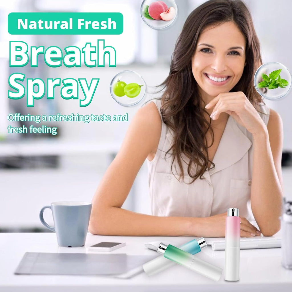 Oral Breath Spray, 3 Bottles Mint Breath Spray Natural Breath Freshener, Portable Dry Mouth Spray Removes Bad Breath, Bad Breath Treatment for Adults Oral Odor Care