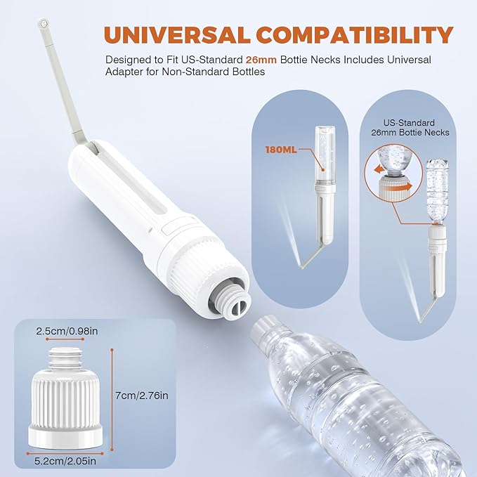 Portable Bidet for Travel, Electric Handheld Bidet Sprayer with Universal Adapter and 3 Pressure Options, Peri Bottle Postpartum, Waterproof High Pressure Handheld Bidet for Women Men Baby Cleaning
