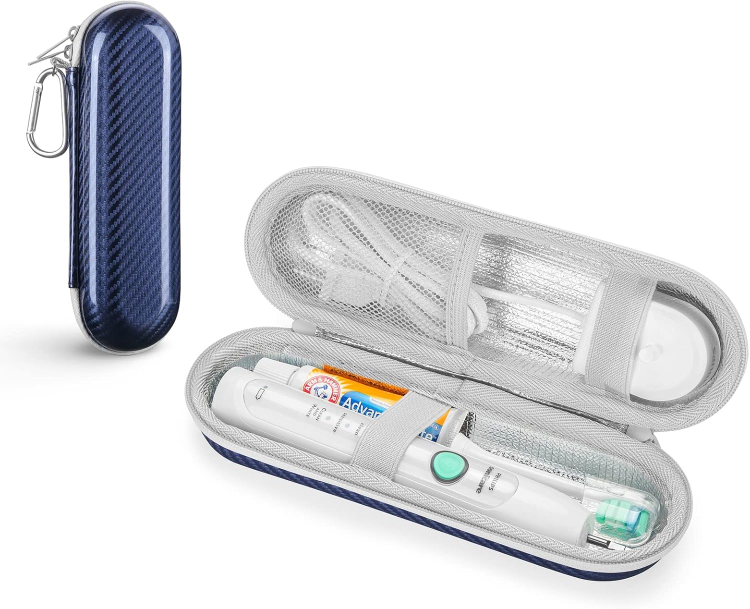 Yinke Hard Travel Case for Oral-B/Oral-B Pro 1000 1500 5000 7000 6000 9600 Smartseries/Philips Sonicare 4100 6100 5100 6500 7500/iO Series 4 7 8 9 Electric Toothbrush, EVA Protective Storage Bag