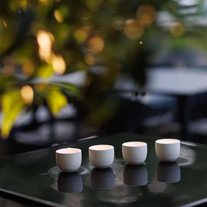 BLUEME 4pk Wellness Travel Candle Votive, Sustainable, Contains Essential Oil, Soy-Wax Blend (Romance, Spiritual, Happiness, Renew)