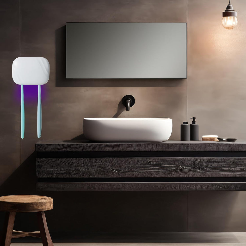 Toothbrush Sanitizeri Case with U V-C Lights, Dryer Heating, Fan Drying - Rechargeable Portable Toothbrush Cover, Hook Wall Mount Sterilizeri Box for Home, Travel & Fits All Toothbrushes