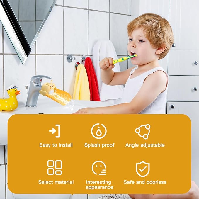 2 Pack Faucet Extender for Toddlers,Kids Sink Extender for Bathroom,Kitchen,Bathtub,Food Grade Silicone,Sink Extender for Toddlers(Yellow,Green)