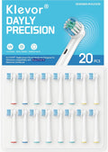 KLEVOR Replacement Toothbrush Heads for Oral‑B – 20 Count – Hygienic Double‑Blister Pack – Compatible with Oral‑B Pro, 1000, 3000, 5000, 7000 and More (Not iO Series)