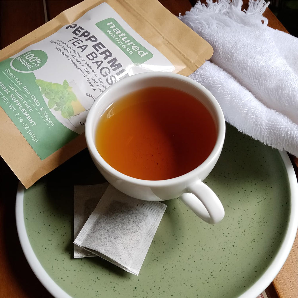 Natured Wellness Peppermint Tea Bags (Te De Menta) – Herbal Tea to Support Digestive Health, Sleep, and Relaxation – with Pure Peppermint Leaves – Non-GMO, Caffeine-free – 40 Teabags