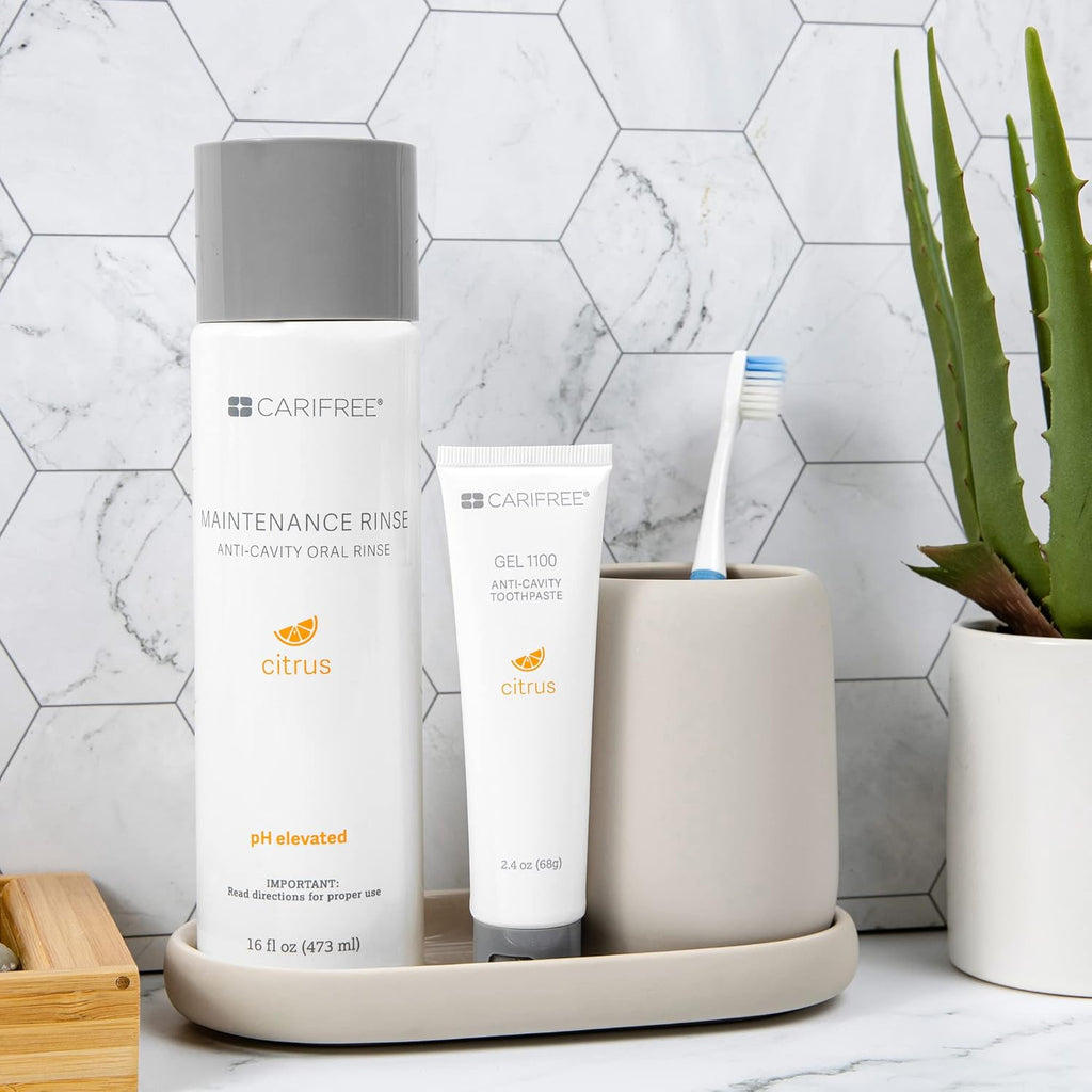 CariFree Maintenance & Prevention Kit, Citrus Flavored | Anti-Cavity Fluoride Toothpaste & Mouthwash Freshens Breath and Moistens Mouth | Dentist Recommended for Oral Care (2 Piece Set)