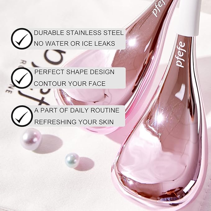 pfefe Cryo Sticks for Face, Ice Globes Cryo Globes for Facials, Esthetician Supplies Gifts, Unbreakable Stainless Steel Ice Roller Cooling Spa Balls with Storage Case