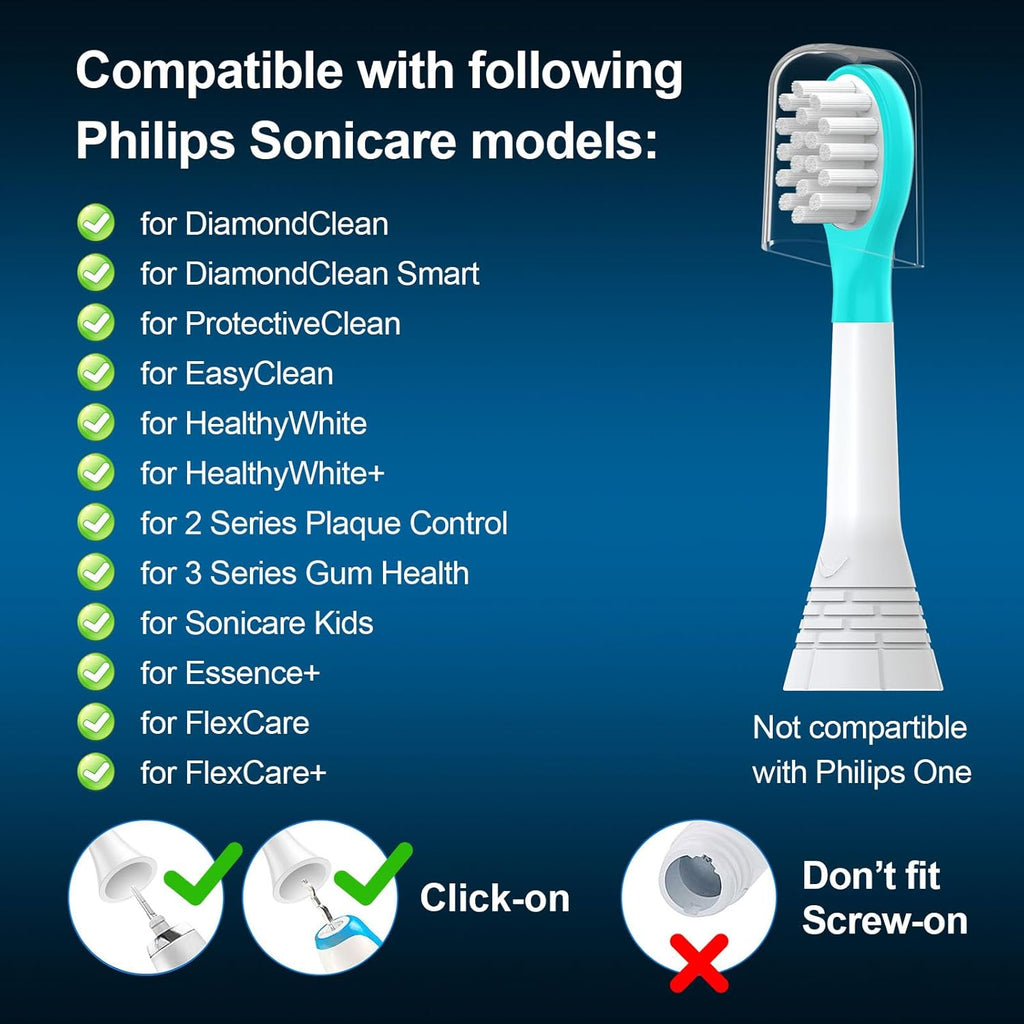 Kids Replacement Toothbrush Heads 10 Pack for Philips Sonicare Electric Toothbrush Soft Brush Head for Child 3-7 for Boy Girl,5pink+5blue