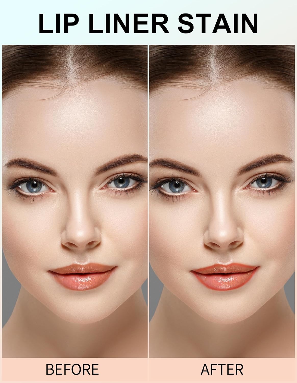 Erinde Peel Off Lip Liner Stain, Long Lasting Tattoo Lip Liner with Tweezer, Matte Finish, Waterproof Transfer Proof Lip Stain Peel Off, Non-Stick Cup Nude Lipstain Lipliner, 01