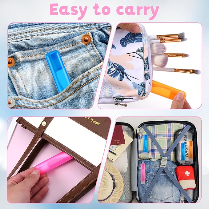 6pcs Travel Toothbrush Mini Portable Toothbrush Set Travels Size Toothbrushes Folding Traveling Tooth Brush with Case for Women Home Camping Hiking Soft Bristle