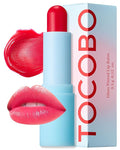TOCOBO Glass Tinted Lip Balm 011 Flush Cherry – Vegan Korean Lip Care for Deep Hydration - Tinted Glass Glow Moisturizing with Vibrant Cherry Pink Color - Non-Sticky Radiant Finish, 0.12 oz.