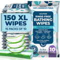 Body Wipes For Adults Bathing No Rinse 150pc XL - Ultra Thick Shower Travel Wipes For Personal Cleansing & Hygiene Essentials, Elderly Care, Incontinence Disposable Washcloths For Women Men