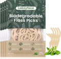 200 Count Biodegradable Dental Floss Picks, Eco Friendly Plant-Based Tooth Flossers for adults, Tear-Resistant Floss Sticks with Wide Handles, Vegan & BPA Free Dental Floss for Natural Oral Care, Mint