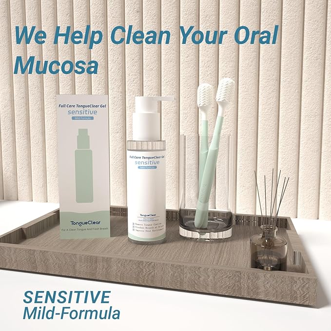 Gum Care Silicone Sensitive Toothbrush & Gel Combo | Soft Oral Cleaner with Air Bag | Bad Breath Odor Eliminator | Complete Oral Care | Gentle Mint (Set of 1)