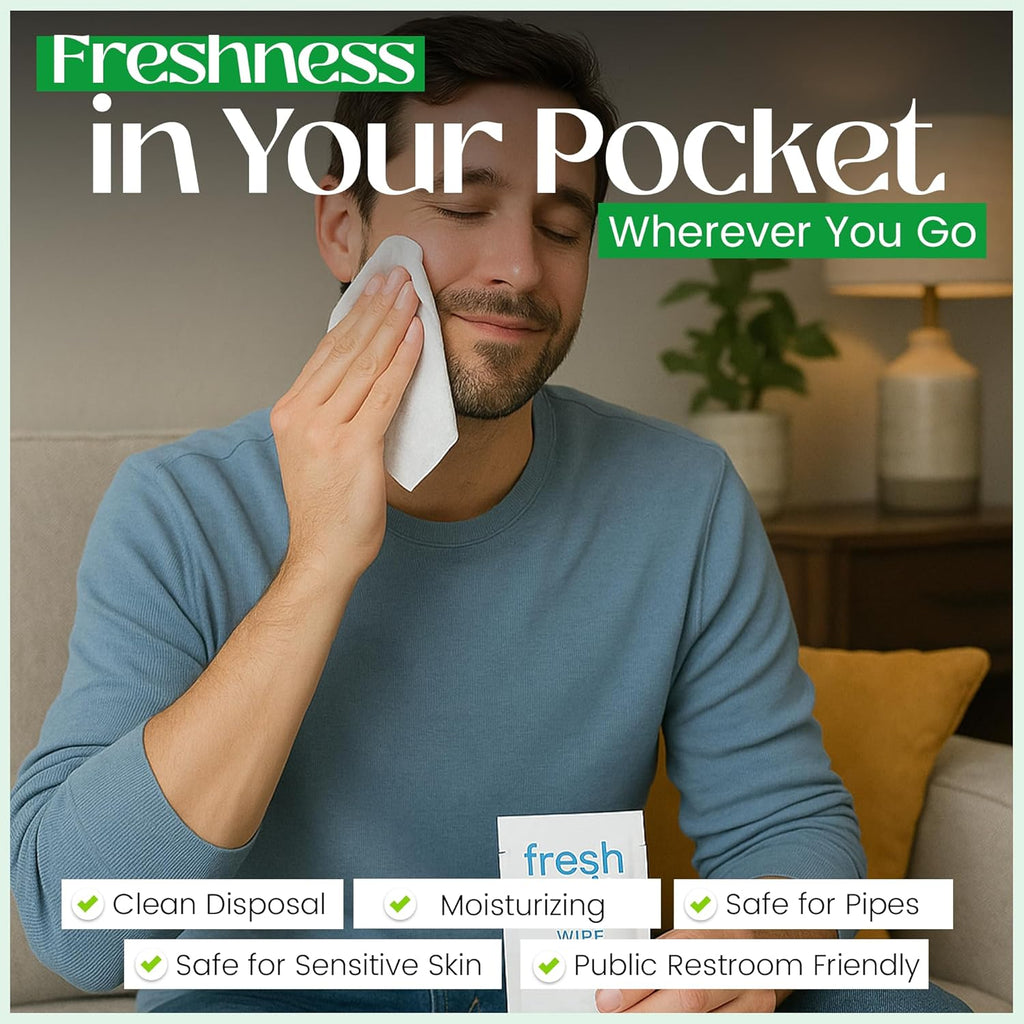 Flushable Wipes for Adults – 36 Individually Wrapped Biodegradable Wet Wipes, Travel Size, Extra-Large Unscented, hypoallergenic – Feminine Hygiene & Personal Care Wipes