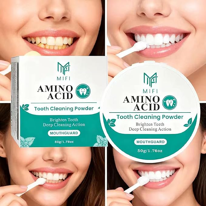 PEGO Adult Tooth Powder, Stain Remover for Teeth - Deep Cleaning Formula, Gentle & Non-Irritating, Effective Plaque Removal, Fresh Breath, Daily Oral Care for Adults (Amino Acid)