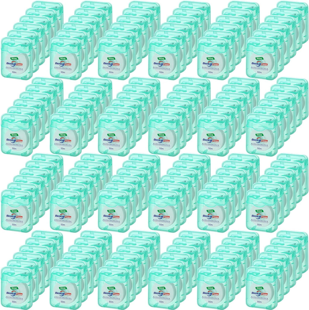 Geiserailie 72 Pack Dental Floss Bulk 50m Each Mint Travel Dental Floss Oral Care for Teeth and Gum Protection(Mint Green)