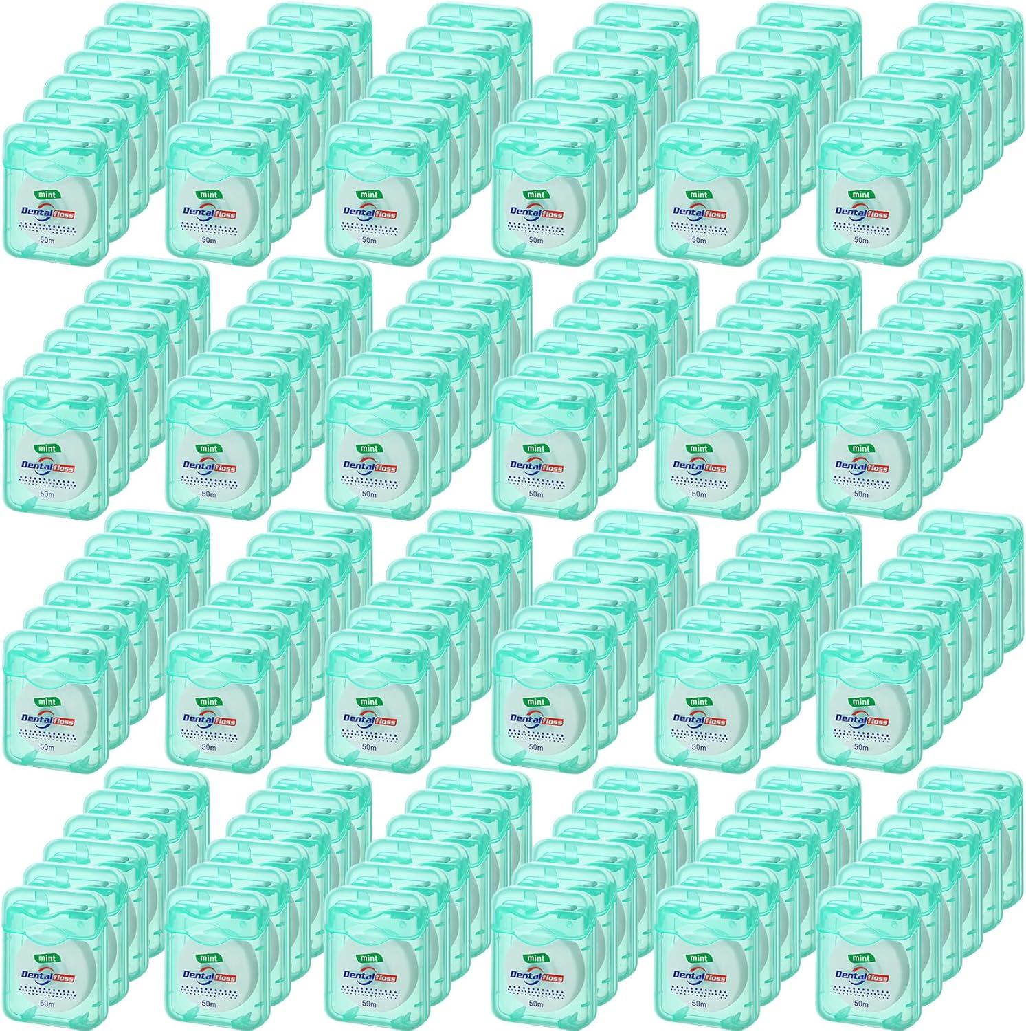 Geiserailie 72 Pack Dental Floss Bulk 50m Each Mint Travel Dental Floss Oral Care for Teeth and Gum Protection(Mint Green)
