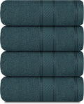 Casa Lino 100% Cotton Hand Towels for Bathroom - Soft, Highly Absorbent & Quick Dry Kitchen Towels - Gym Towel Set - Travel Towel Set - 24" x 16" - Pack of 4 - (Teal)