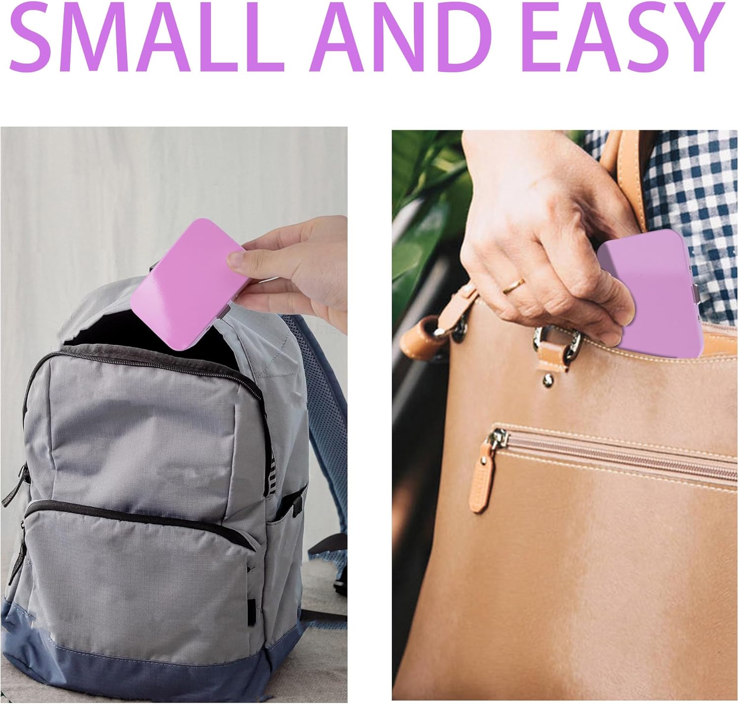 2Pack Dental Floss Portable Case with Mirror,Refillable Portable Floss Pick Holder Container,Small Floss Dispenser for Travel, Dates,Dinners and Hotels(Pink)