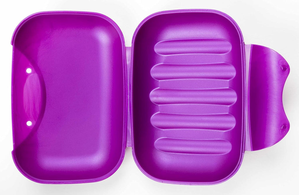 RADIUS Toothbrush Portable Travel Case Kit Standard Toothbrush Soap Razor Case Storage Box for Travel BPA Free 3 Count - Amethyst Purple
