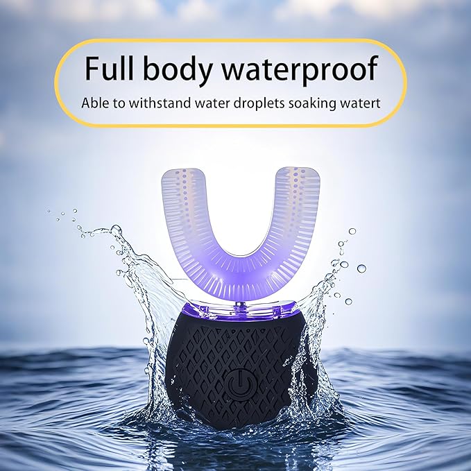 Automatic Toothbrush for Adult - Ultrasonic Electric Toothbrush with Soft Bristles & 30s Timer Rechargeable Portable Design with Wireless Charging Waterproof & Washable for Travel & Home Use (Black)