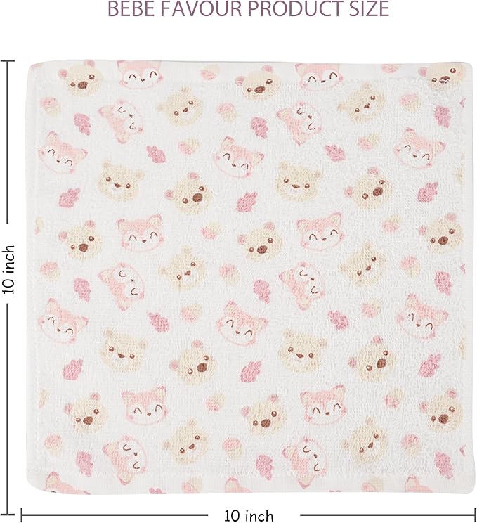 4 Pack Baby Washcloths 100% Cotton Soft and Absorbent Terry Wash Cloths for Sensitive Skin Face Hand Body Burp Rag Wipes Essentials for Newborns Infants Toddlers Girls Boys