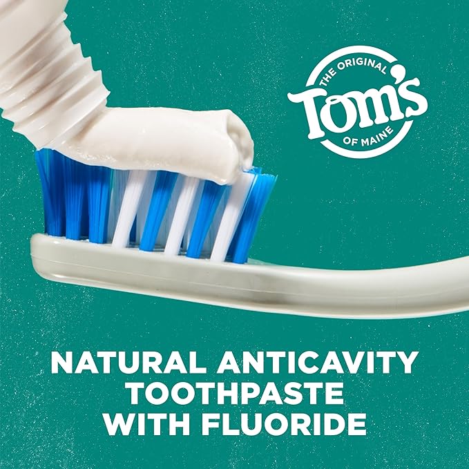 Tom's of Maine Whole Care Natural Toothpaste with Fluoride, Peppermint, 4 oz. 3-Pack (Packaging May Vary)